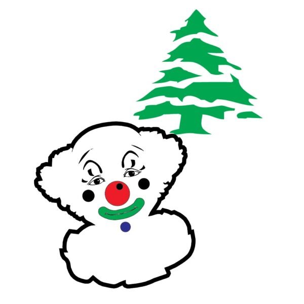 Festive Clown with a Christmas Tree Outline!