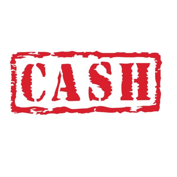 Bold Red Cash Stamp Design
