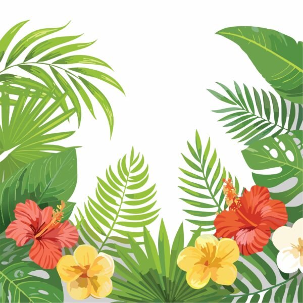 AI  - Tropical Greenery  Background Frame (02)