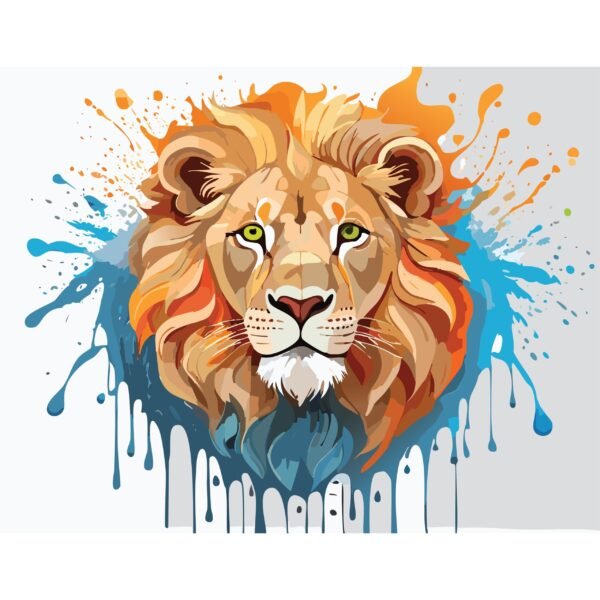 The Vibrant King - Colorful Lion