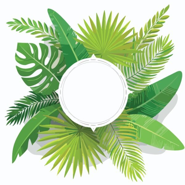 AI  - Tropical Greenery  Background Frame (03)