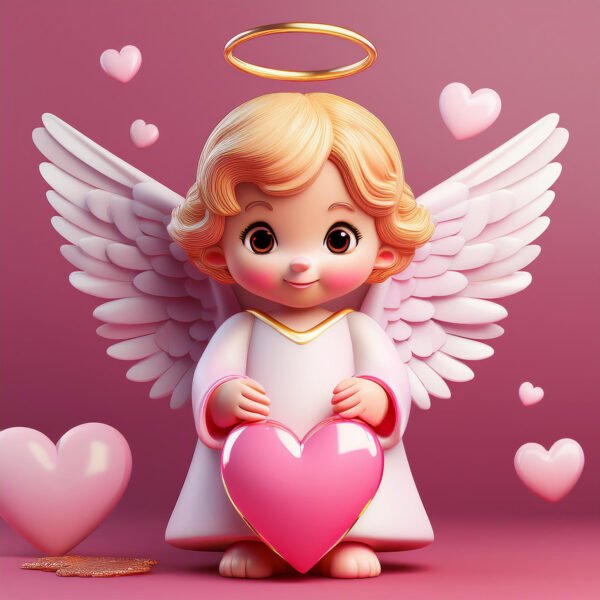3D Valentine’s Angel – Cute, Colorful, and Perfect for Valentine’s Day - Image 2