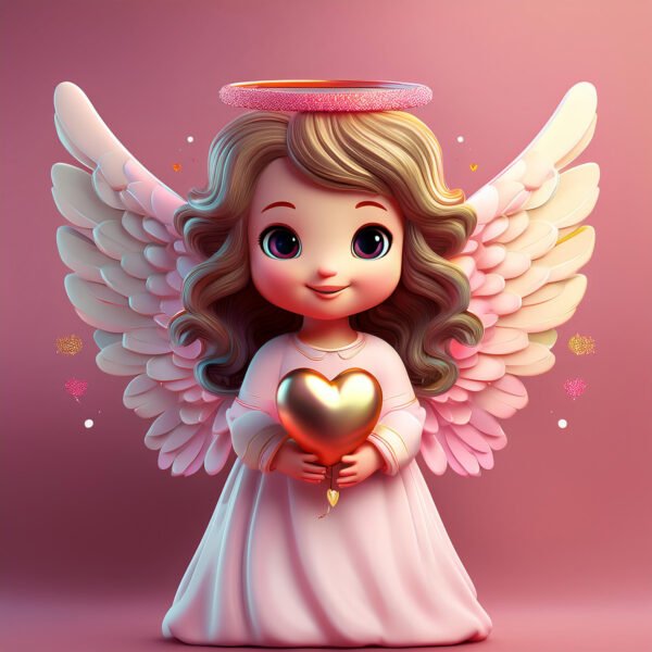 3D Valentine’s Angel – Cute, Colorful, and Perfect for Valentine’s Day