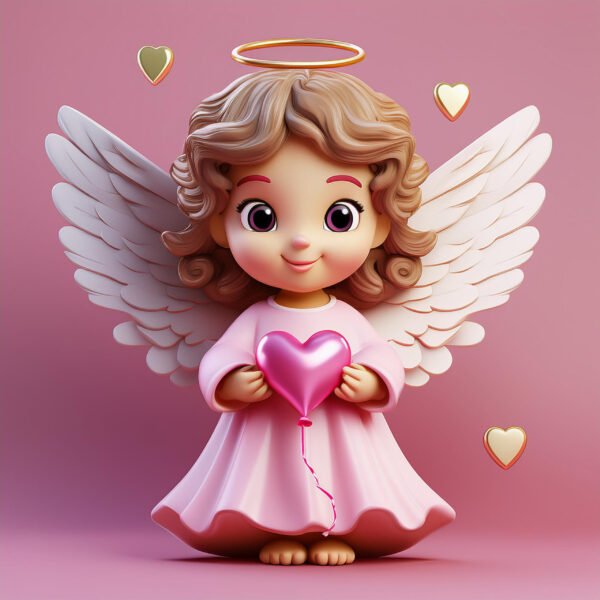 3D Valentine’s Angel – Cute, Colorful, and Perfect for Valentine’s Day - Image 5